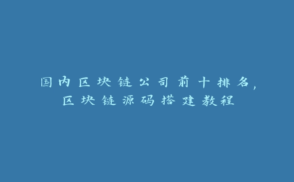 国内区块链公司前十排名,区块链源码搭建教程